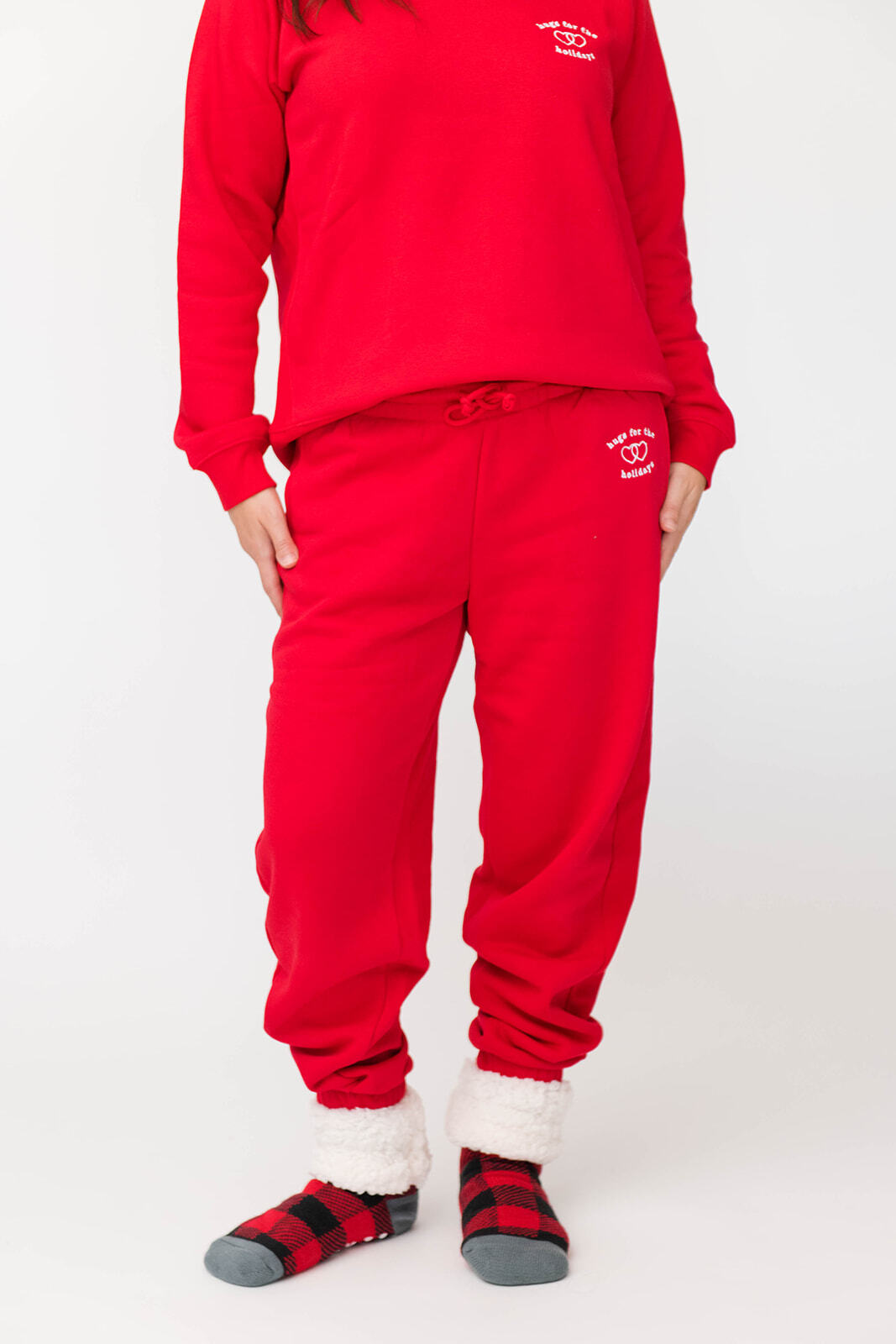 Holiday Joggers  Hugs for the Holidays Red – Pudus Lifestyle Co