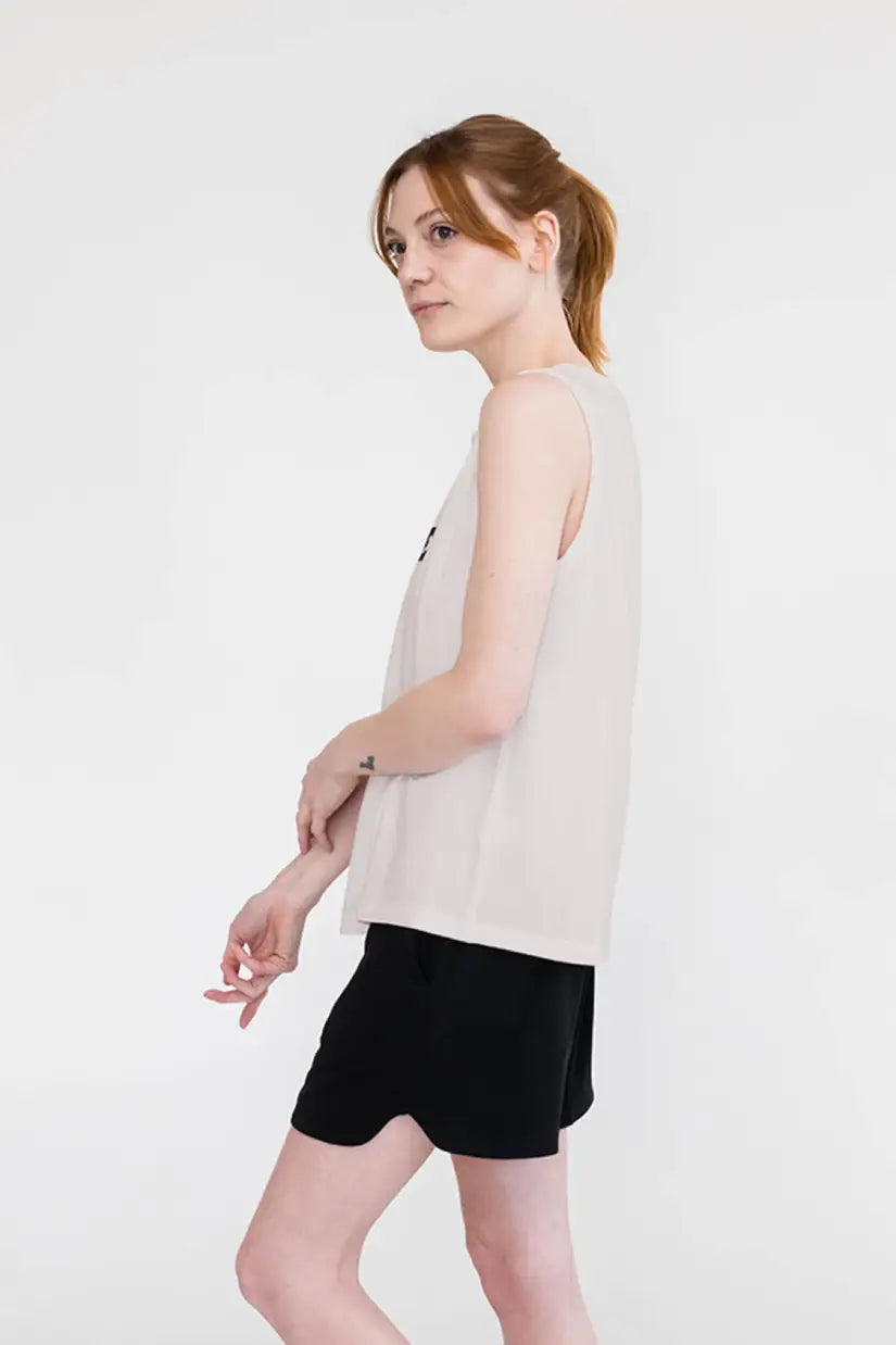 Amy Relaxed Crew Neck Sleep Tank | Light Grey