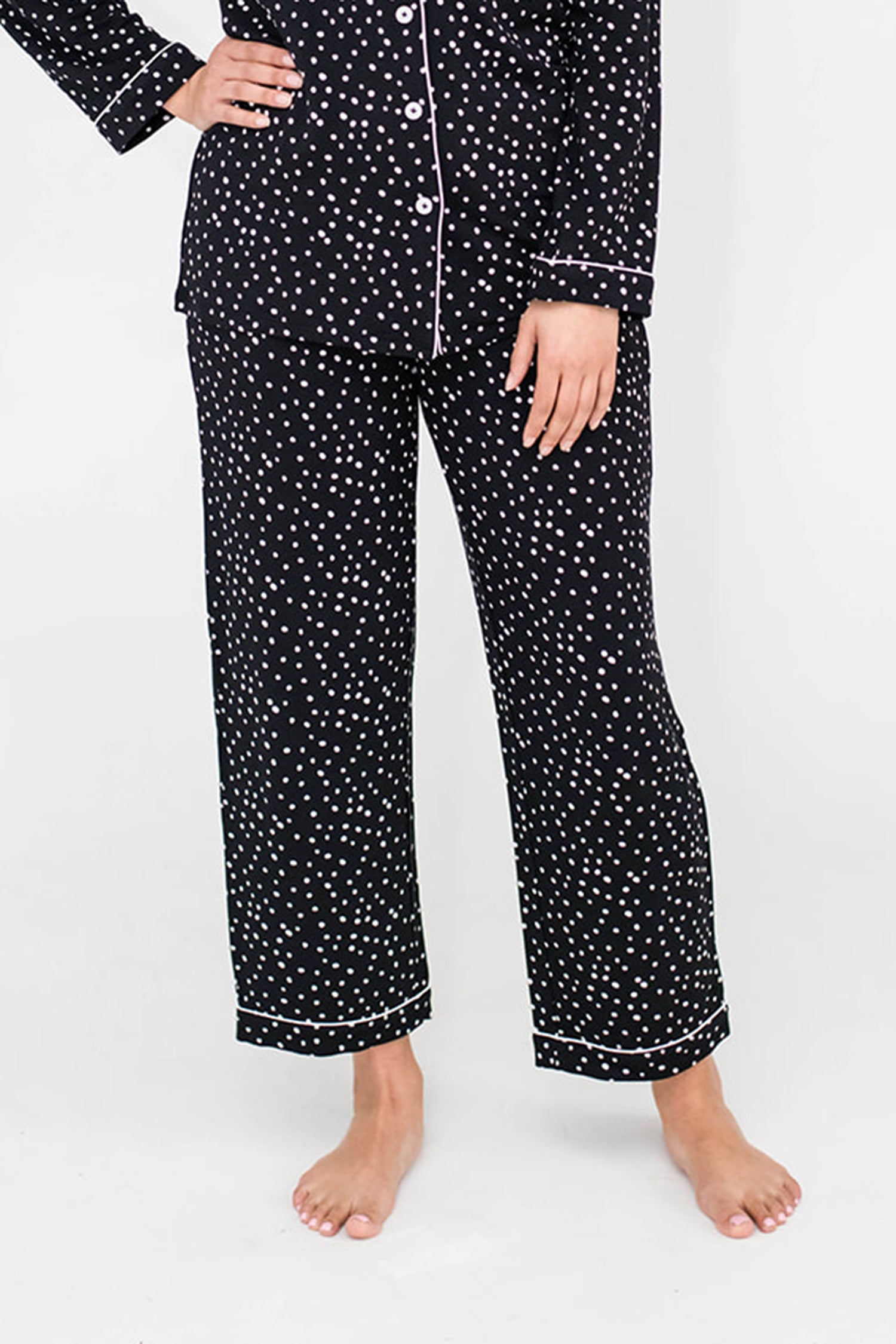 ZOOSIXX Soft Black Pajama Pants for Women, Plaid Comfy Casual