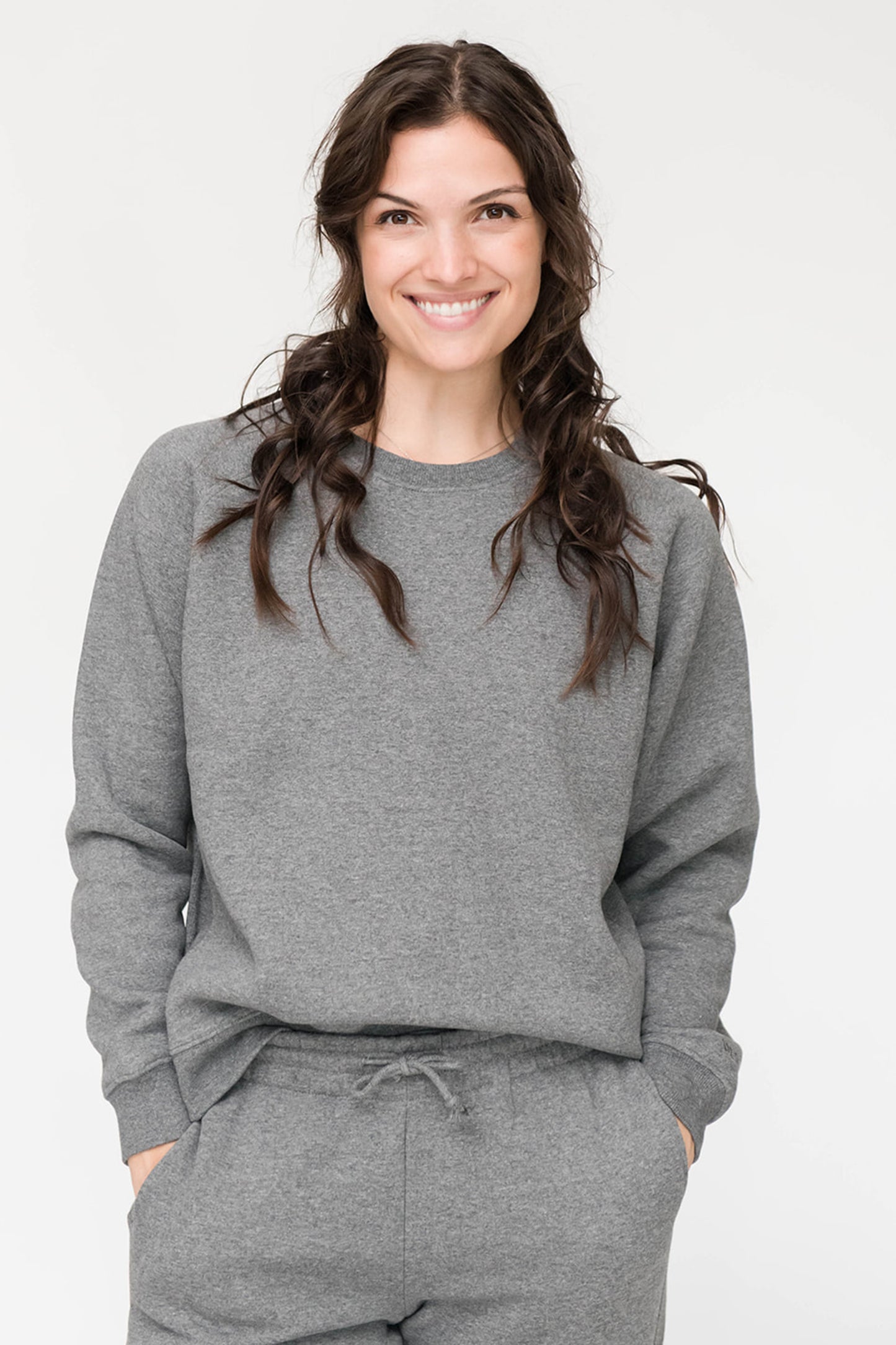 Mila Crew Neck Sweatshirt | Hug It Out | Heather Grey