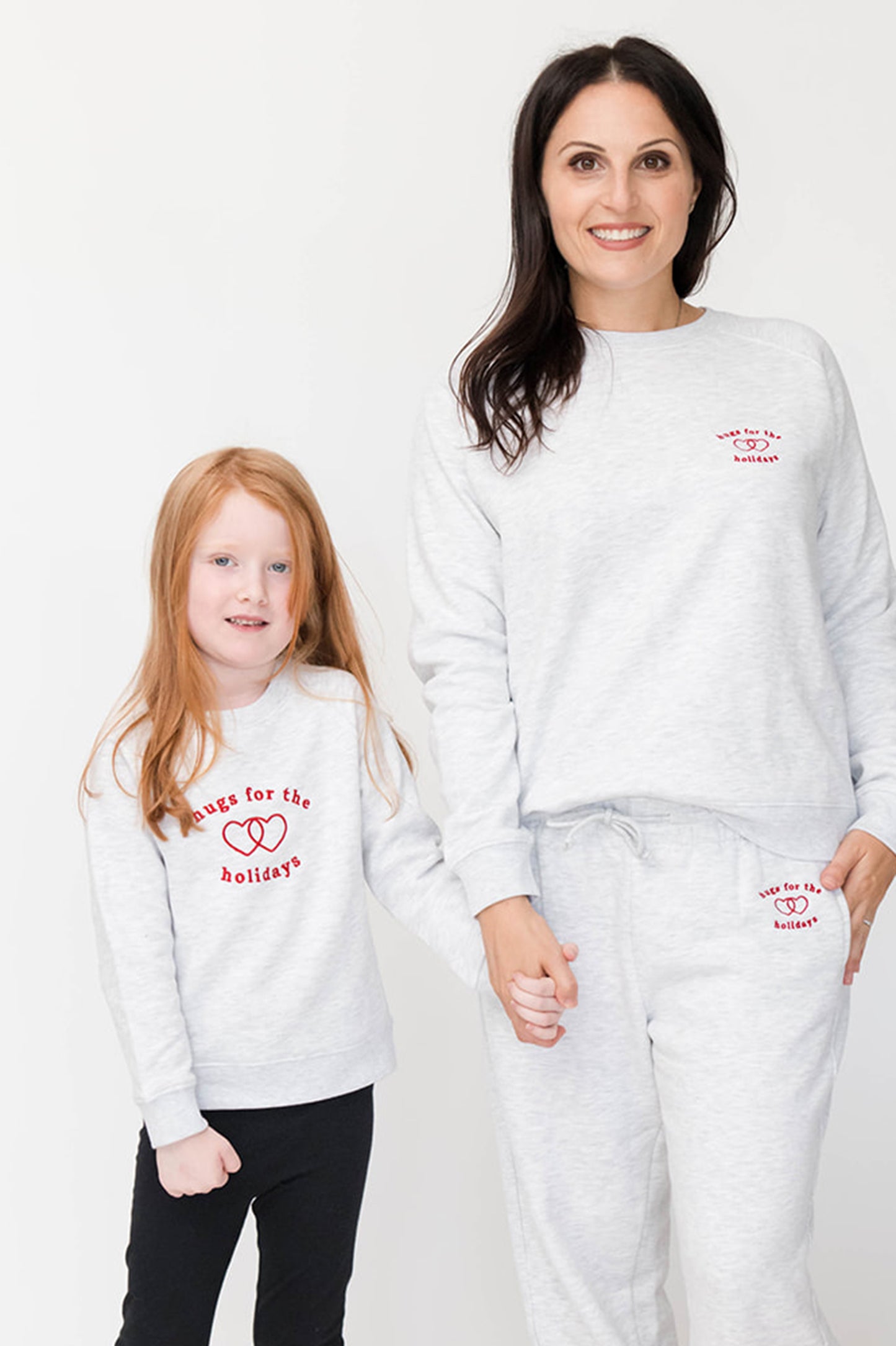 Kids | Mila Hugs For The Holidays Sweatshirt | Pebble Grey