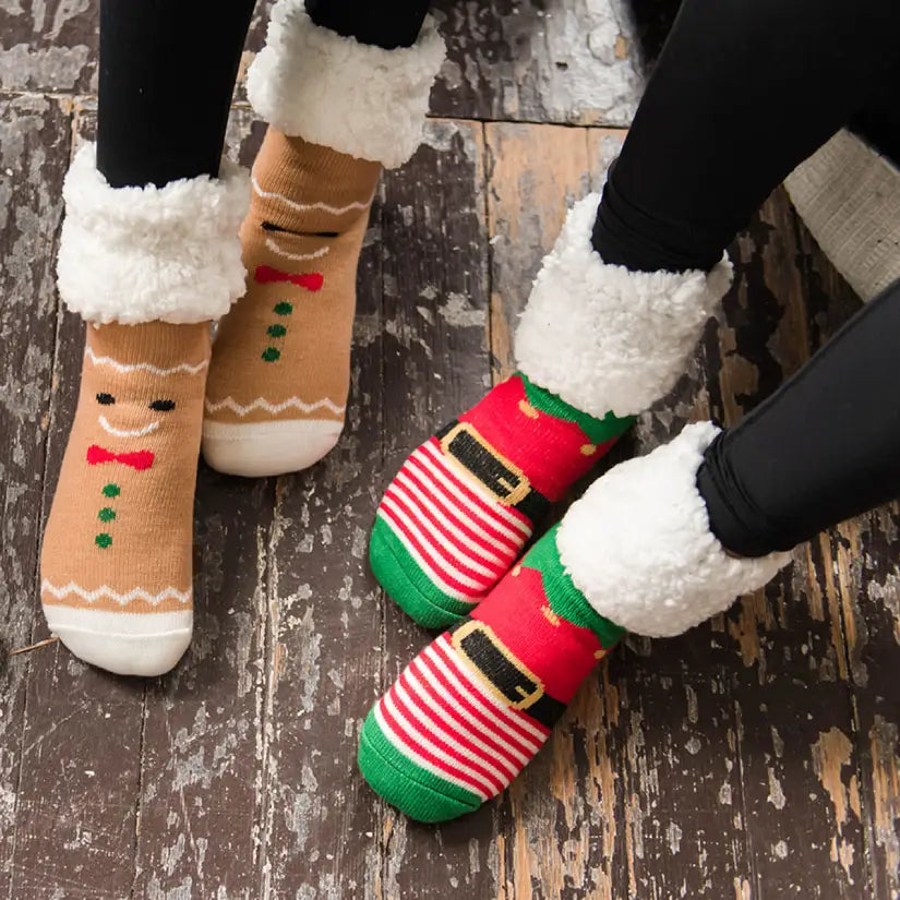 Christmas Elf Recycled Slipper Socks Adult Regular Christmas Elf