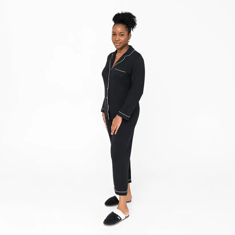 Creekside Slide Slippers | Cable Knit Black