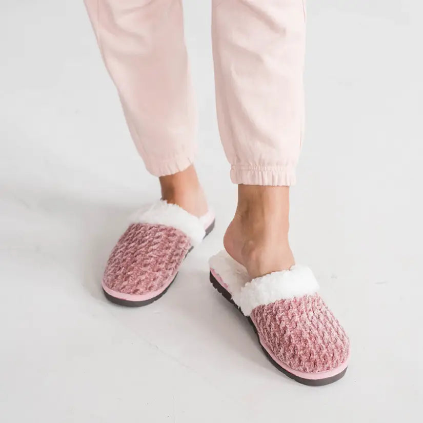 Creekside Slide Slippers | Cable Knit Elderberry