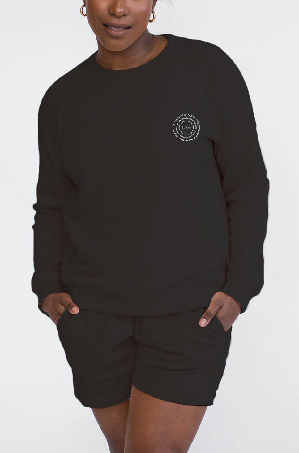 Mila Crew Neck Sweatshirt | Human | Black