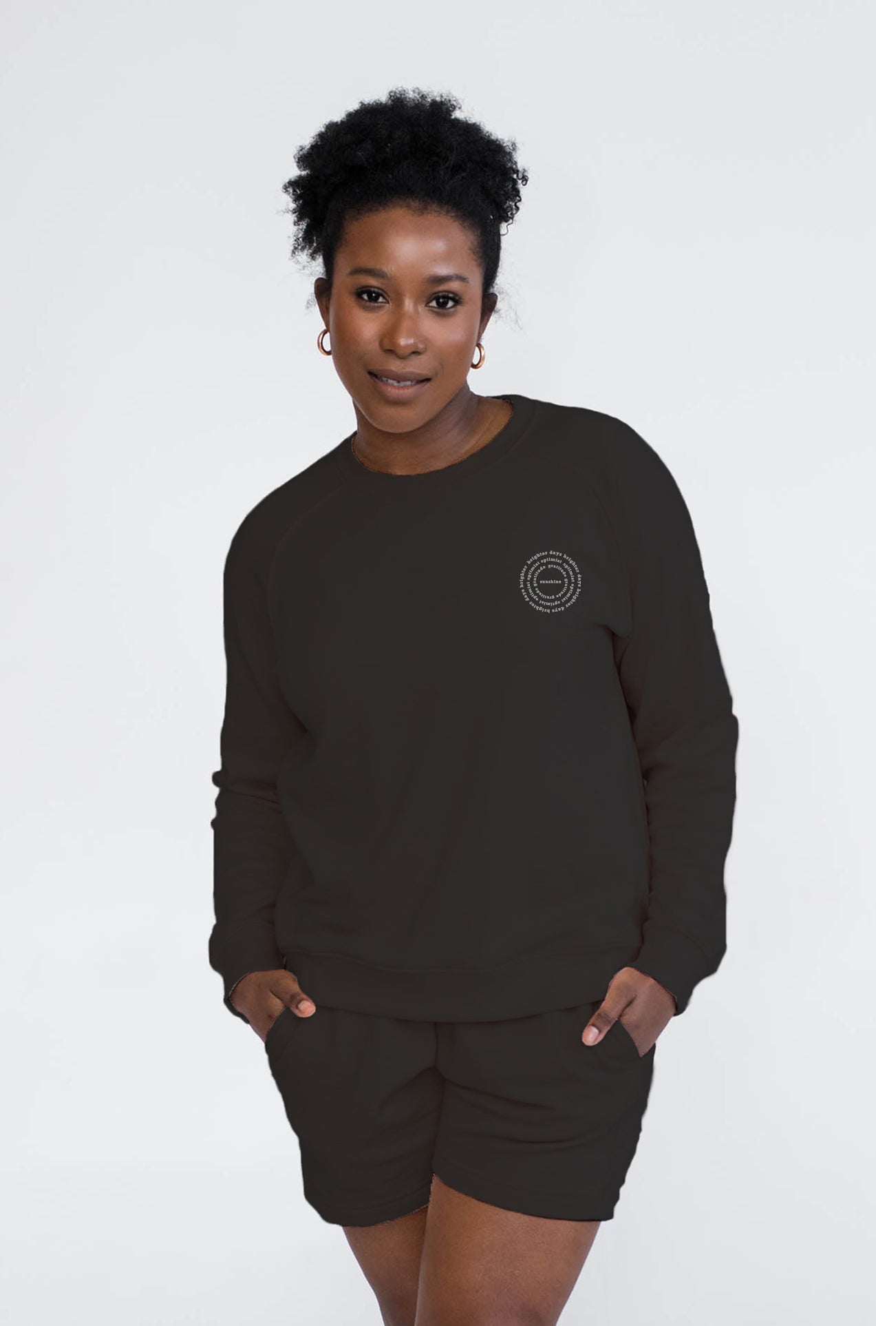 Mila Crew Neck Sweatshirt | Sunshine | Black