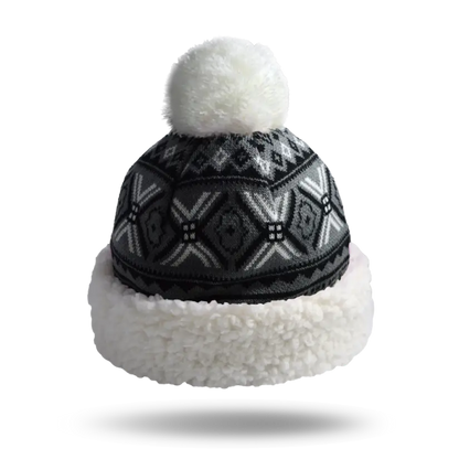 Toque Winter Hat | Geometric Black