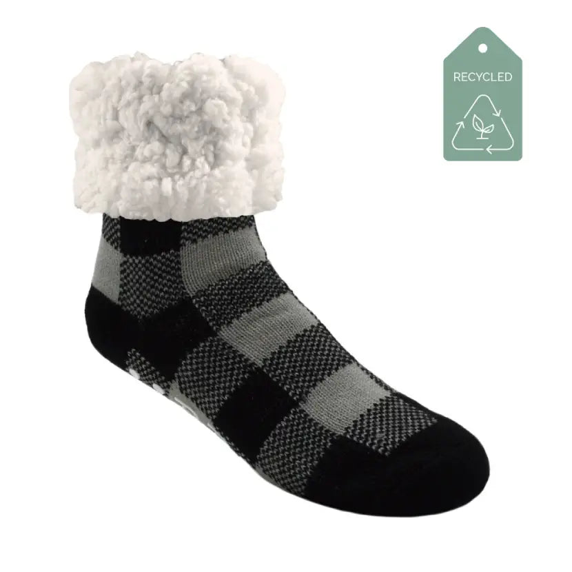 Lumberjack Grey - Recycled Slipper Socks
