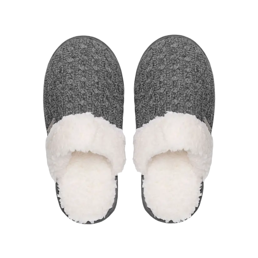 Creekside Slide Slippers | Cable Knit Charcoal