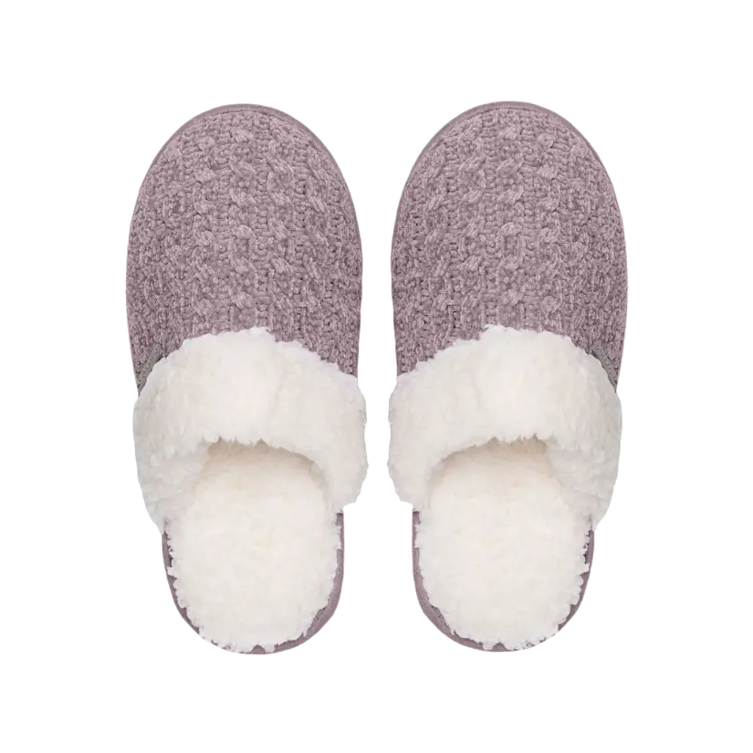 Creekside Slide Slippers | Cable Knit Elderberry