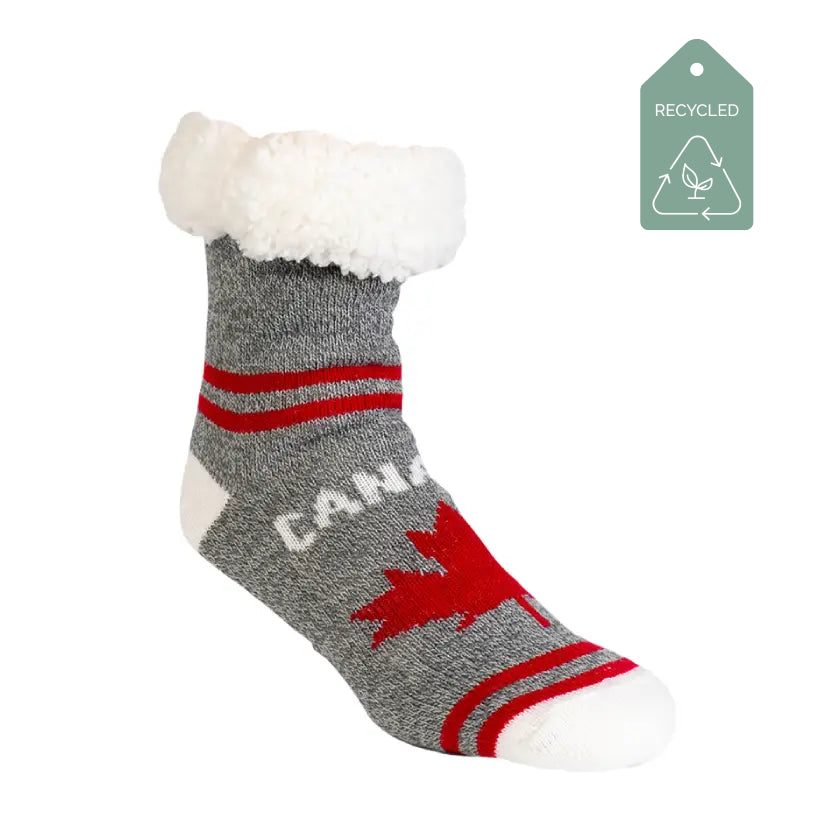 Canada Grey - Recycled Slipper Socks