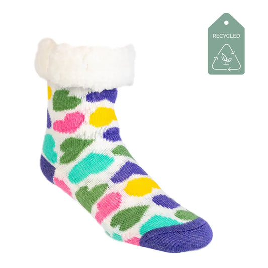Candyheart Cloud Purple - Recycled Slipper Socks