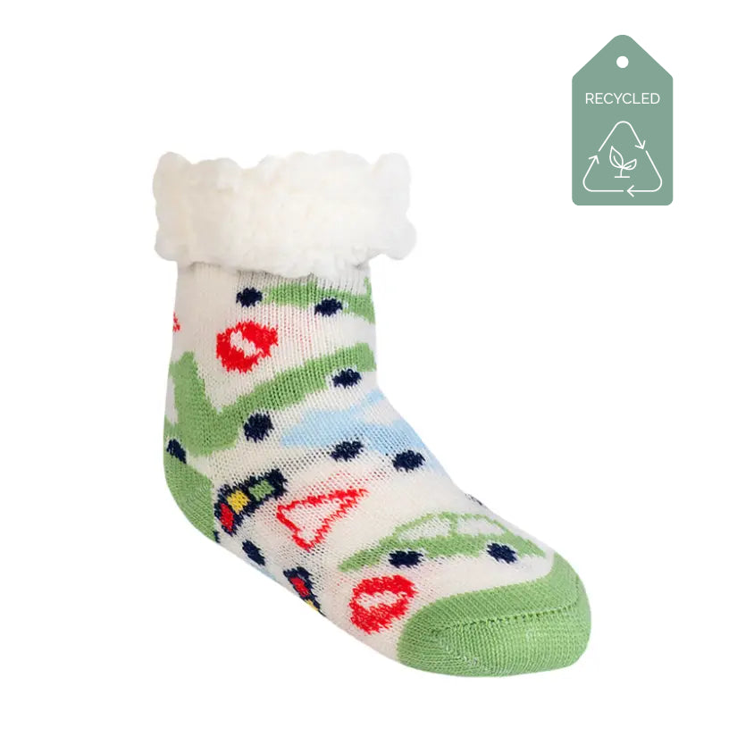 Cars Green - Kids & Toddler Recycled Slipper Socks