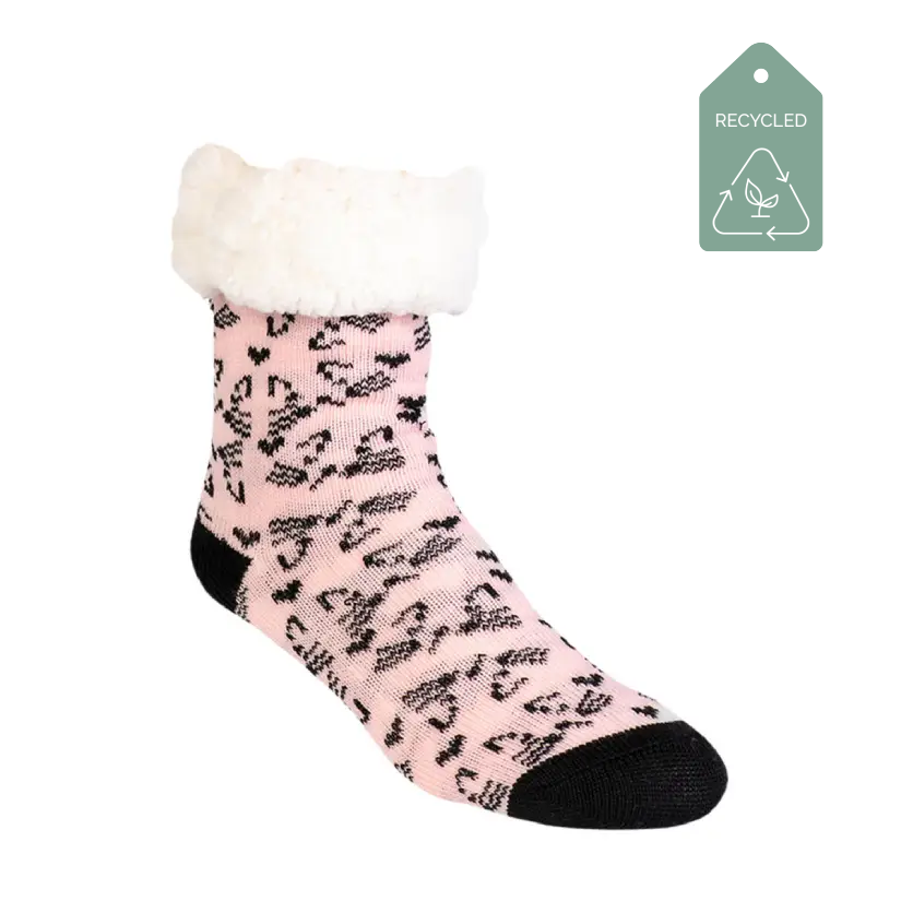 Cat Mom Pink - Recycled Slipper Socks