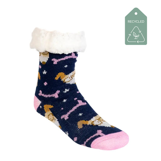 Dog Mom Navy - Recycled Slipper Socks