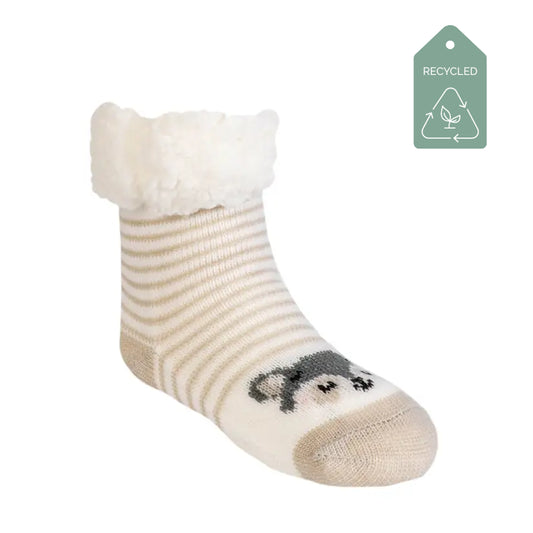 Racoon Grey Stripes - Recycled Slipper Socks