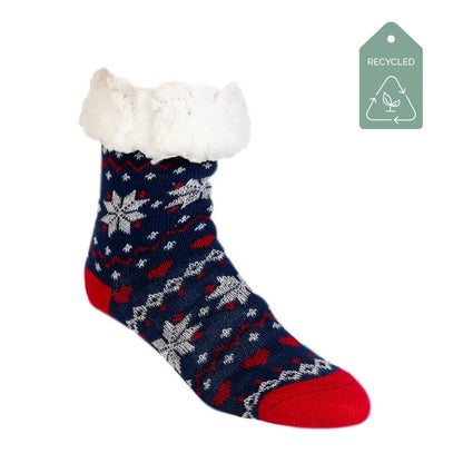 Ugly Sweater Dazzling Blue - Recycled Slipper Socks