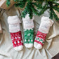 Ugly Sweater Holly - Recycled Slipper Socks