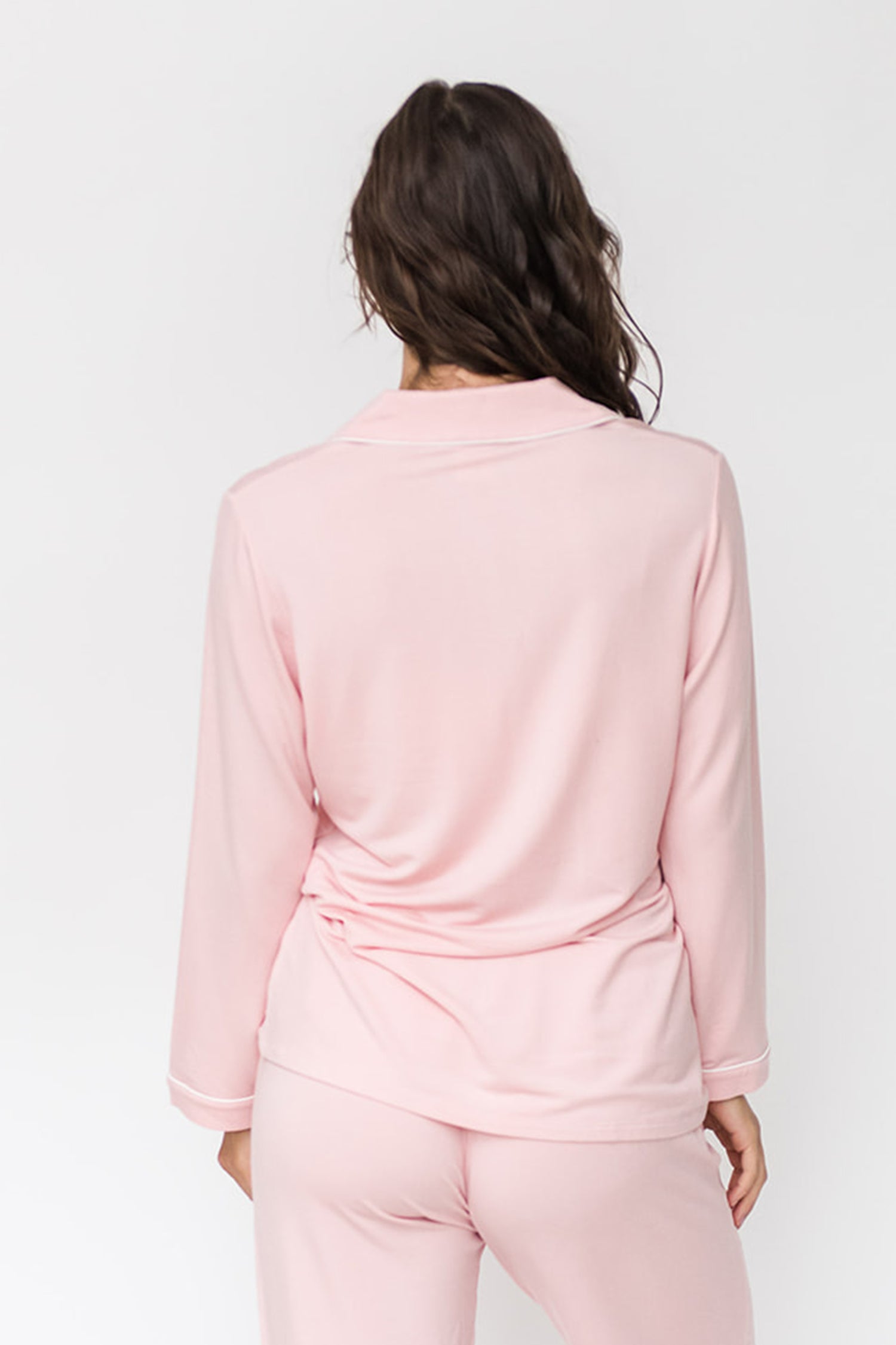Korrah Pajama Shirt Contrast Piping  Pink Dogwood – Pudus Lifestyle Co.  Canada