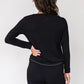 Iris V-Neck Pajama Shirt | Black