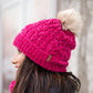 Chenille Knit Beanie Hat | Raspberry