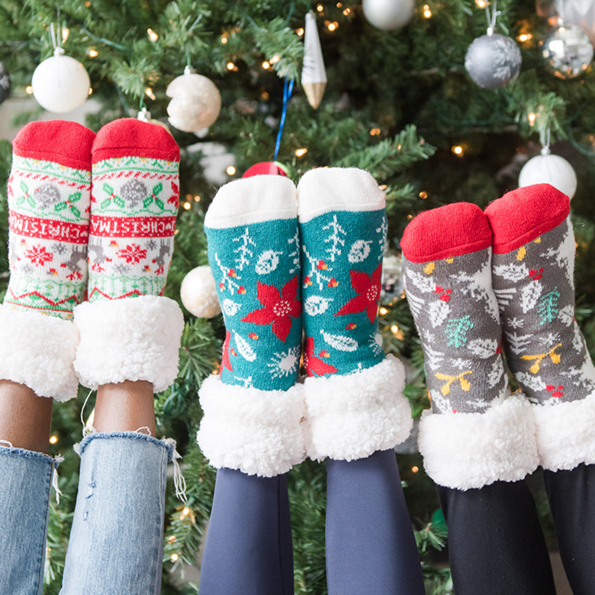 Classic Slipper Socks | Christmas Holly
