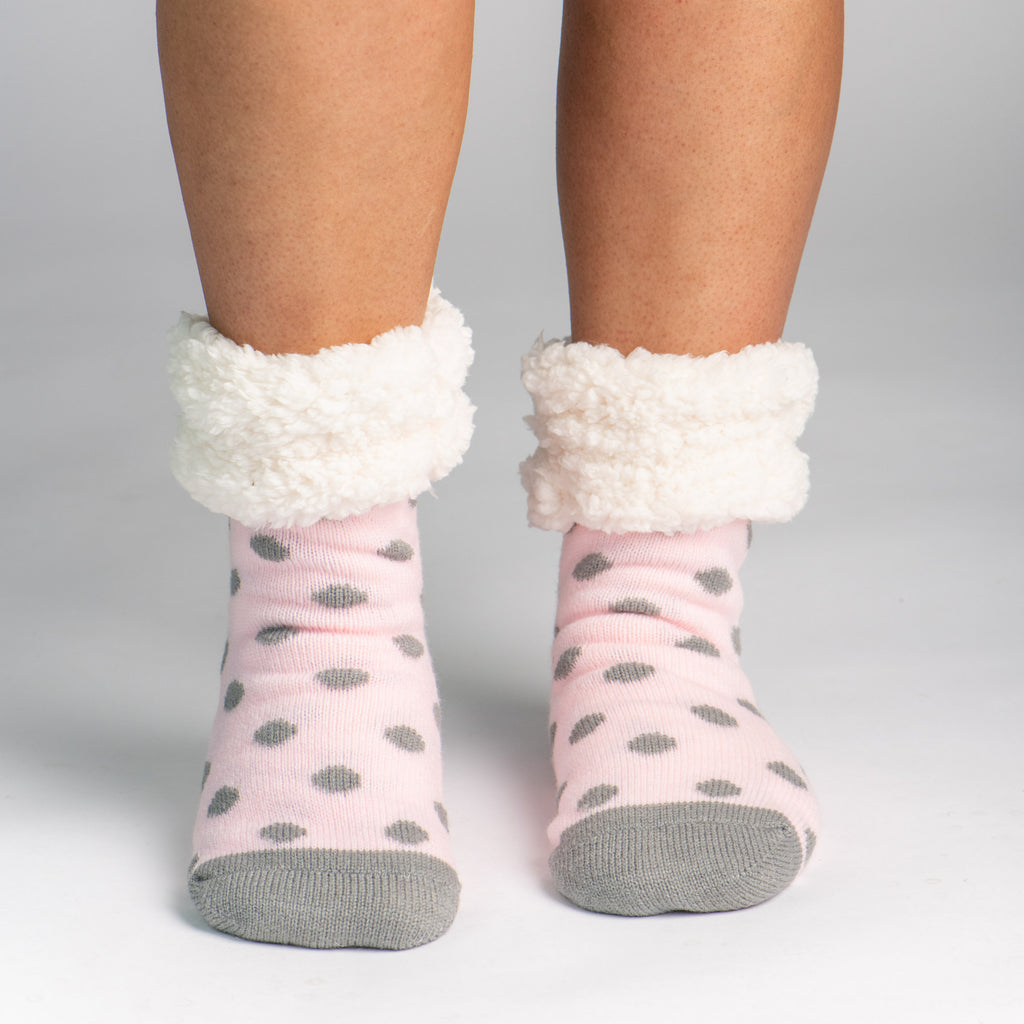 Classic Slipper Socks | Polka Dot Pink Dogwood