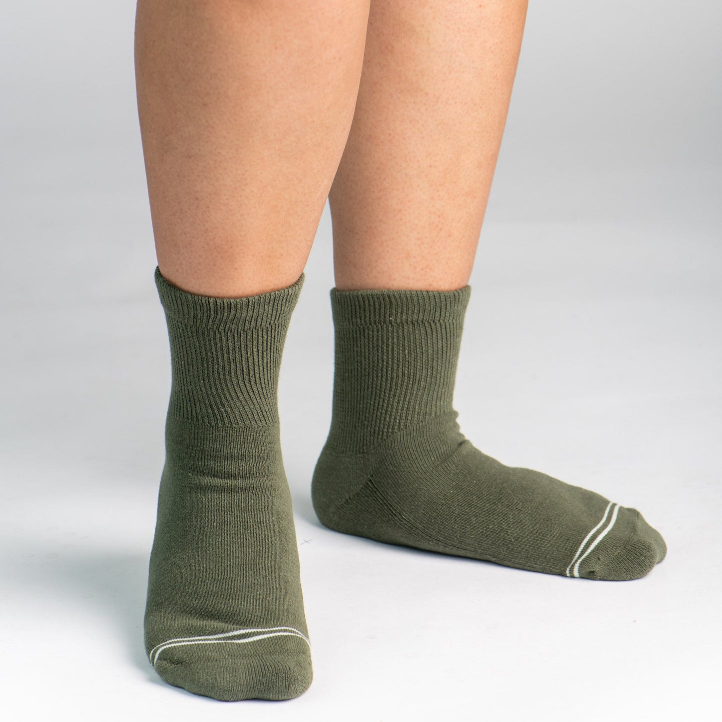 Cushioned Socks | Comfy Quarter Crew | Eucalyptus