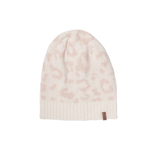 Faux Cashmere Beanie Hat | Cheetah
