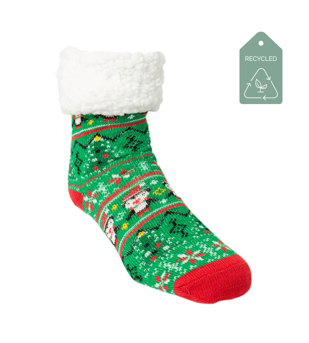 Christmas Penguin - Recycled Slipper Socks