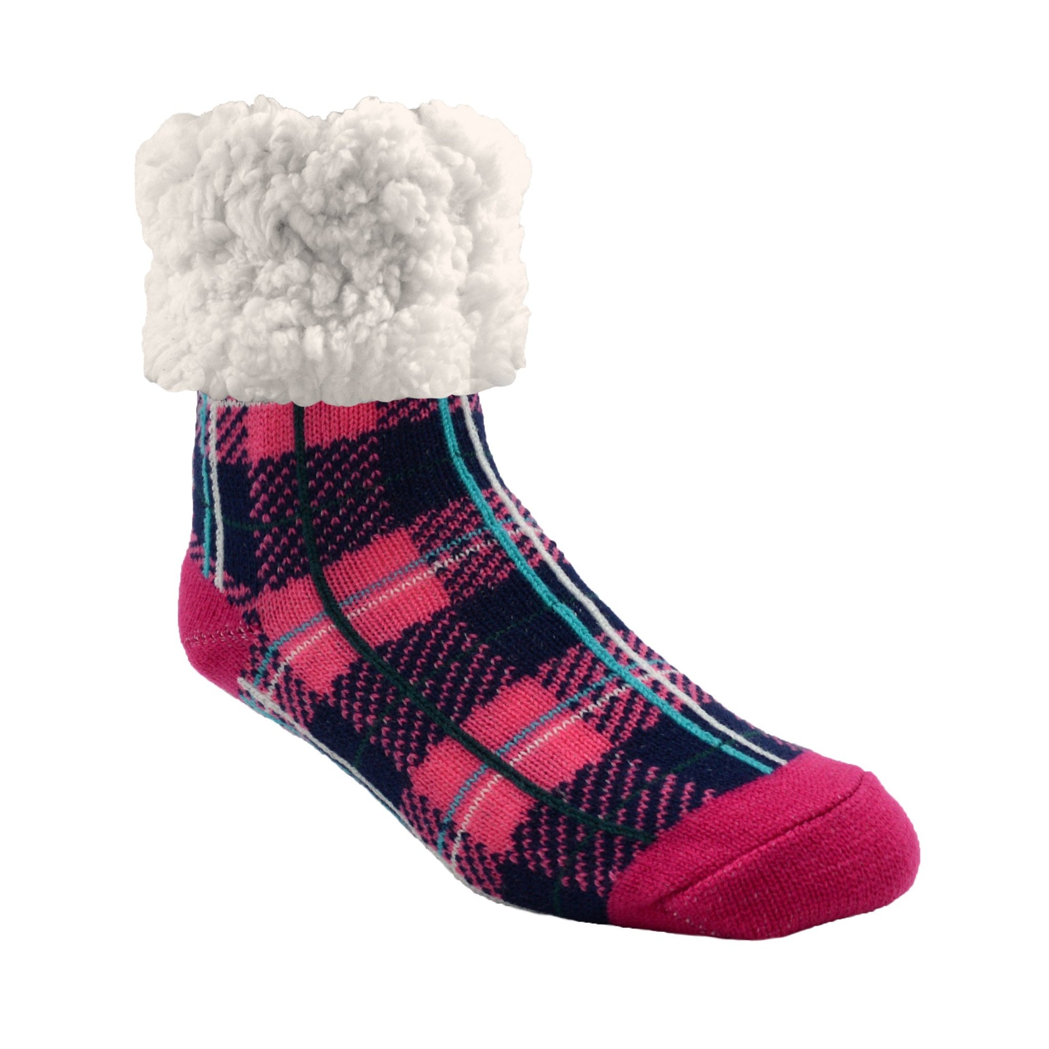 Classic Slipper Socks | Plaid Lumberjack Pink