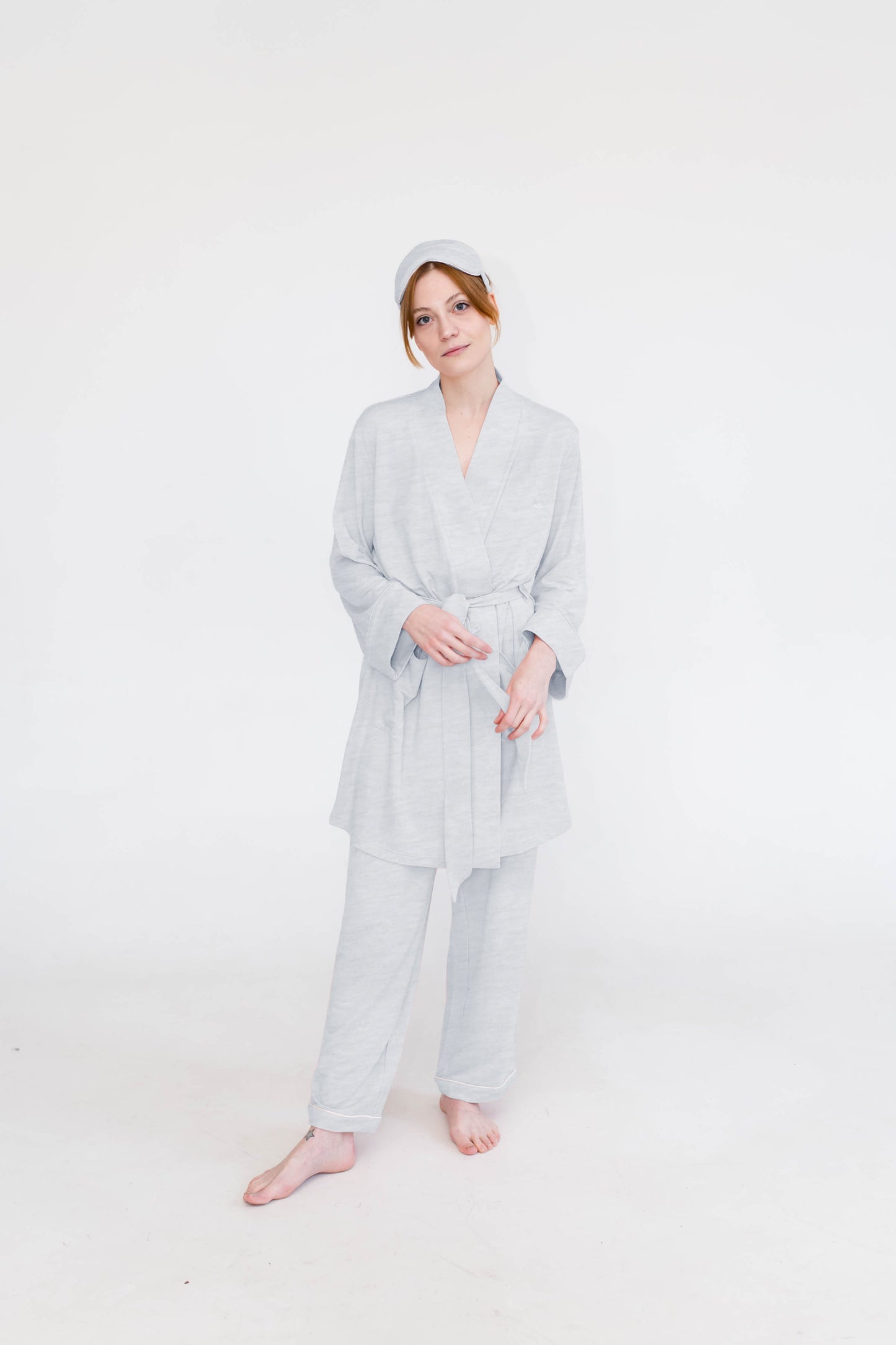 Dahlia Belted Kimono | Pebble Grey