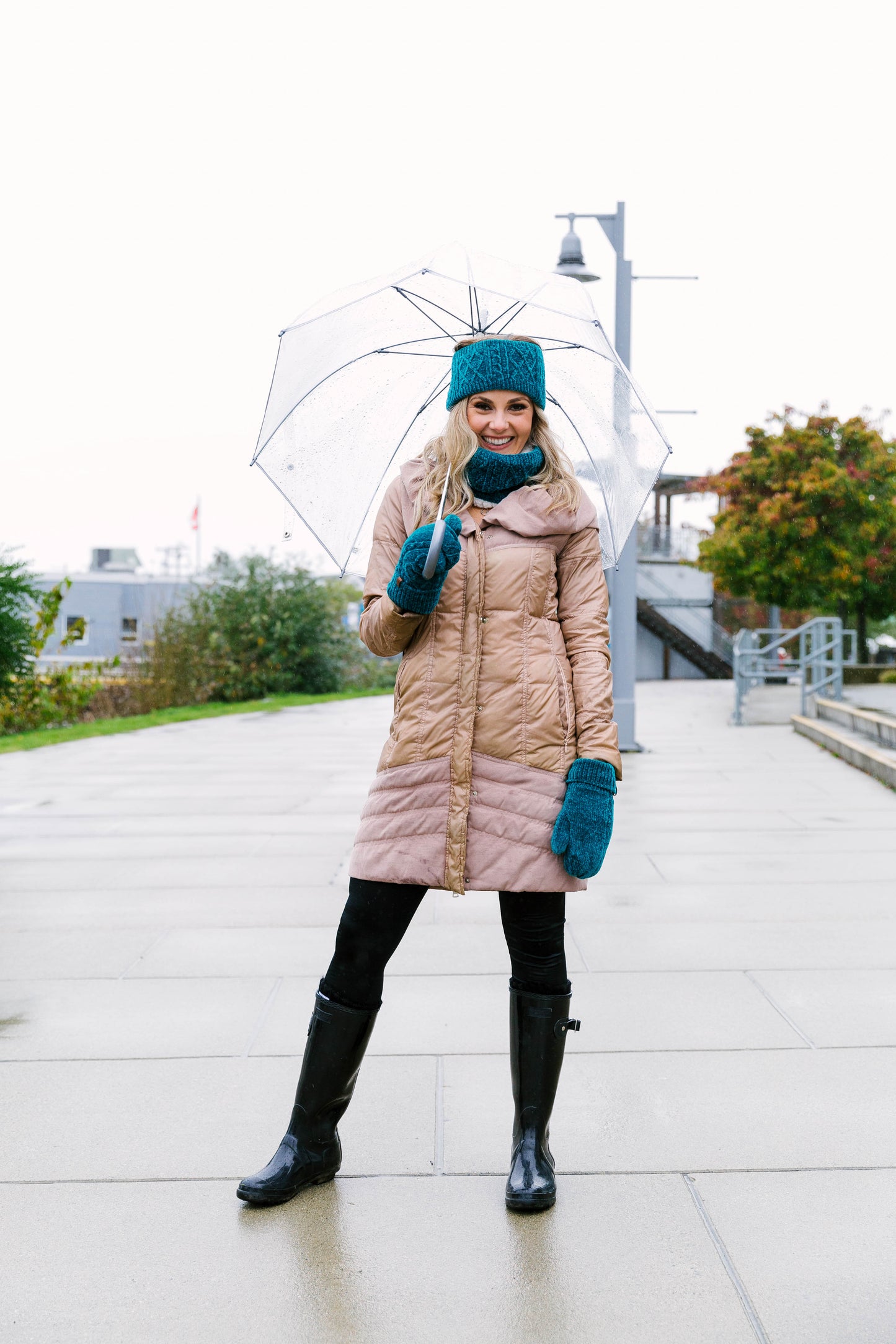 Pudus Cable Knit Winter Infinity Scarf Harbour, Fleece-Lined Neck Warmer Circle Snood Chenille