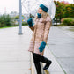 Pudus Cable Knit Winter Infinity Scarf Harbour, Fleece-Lined Neck Warmer Circle Snood Chenille