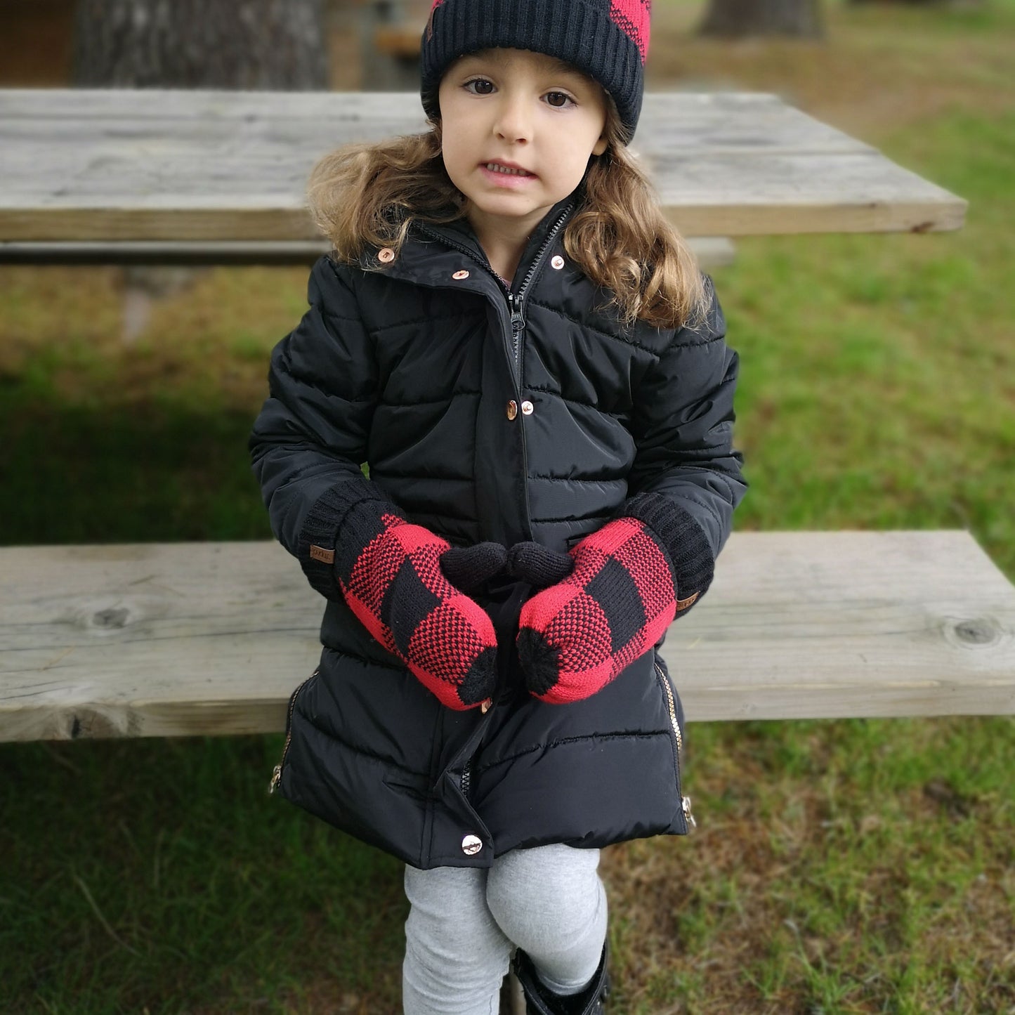 Kids Winter Mittens | Lumberjack Red