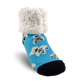 Pudus Cozy Winter Slipper Socks for Kids with Non-Slip Grippers and Faux Fur Sherpa Fleece - Boy and Girl Fuzzy Socks (Ages 4-7) Polar Bear - Kids Slipper Sock