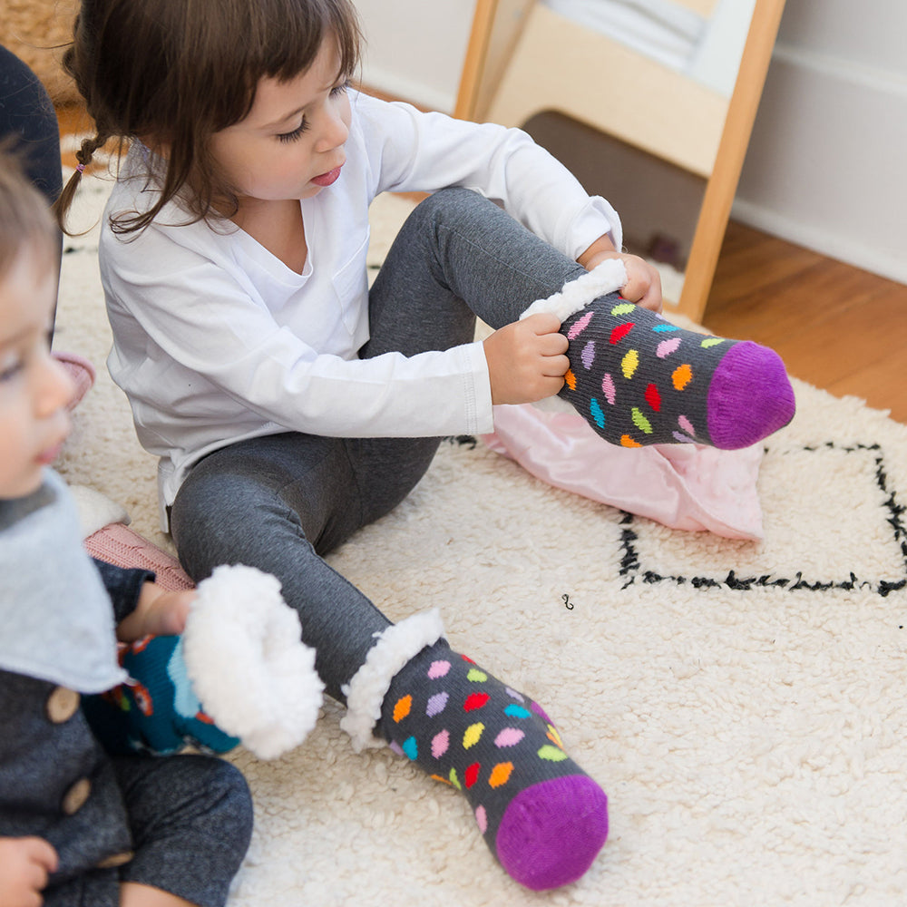 Kids Classic Slipper Socks | Polka Dot Multi