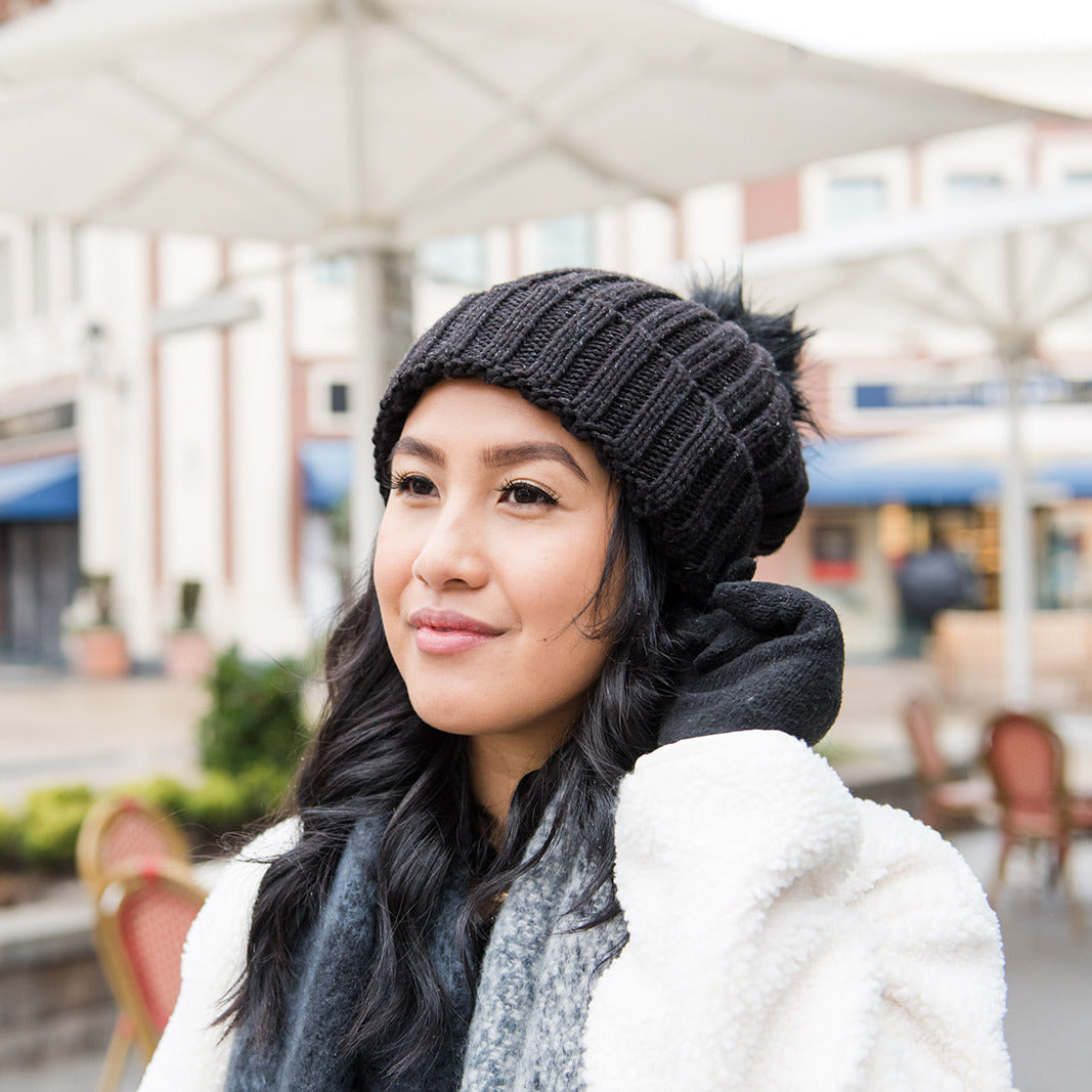 Beanie Winter Recycled Hat | Black