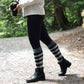 Pudus Women's Warm Tall Boot Socks (W 6-10), Fleece-Lined Knee High Winter Socks (Perfect Thermal Socks, Rain Boot Socks and Hiking Socks) Boot Sock Lumberjack White Adult Tall