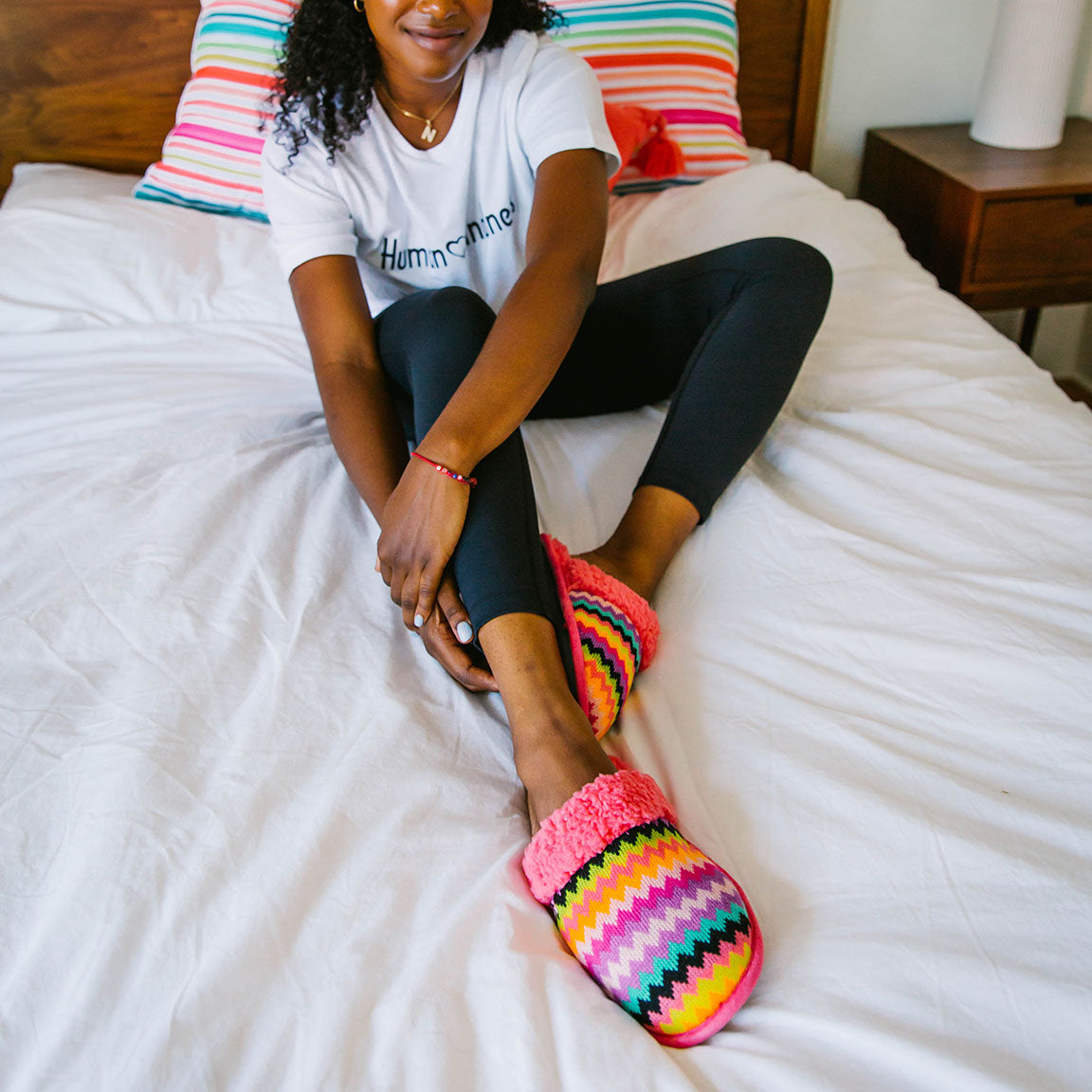 Creekside Slide Slippers | Brights Coral Chevron