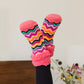 Pudus Cozy Winter Slipper Socks for Women and Men with Non-Slip Grippers and Faux Fur Sherpa Fleece - Adult Regular Fuzzy Socks Bright Coral Chevron Classic Slipper Sock