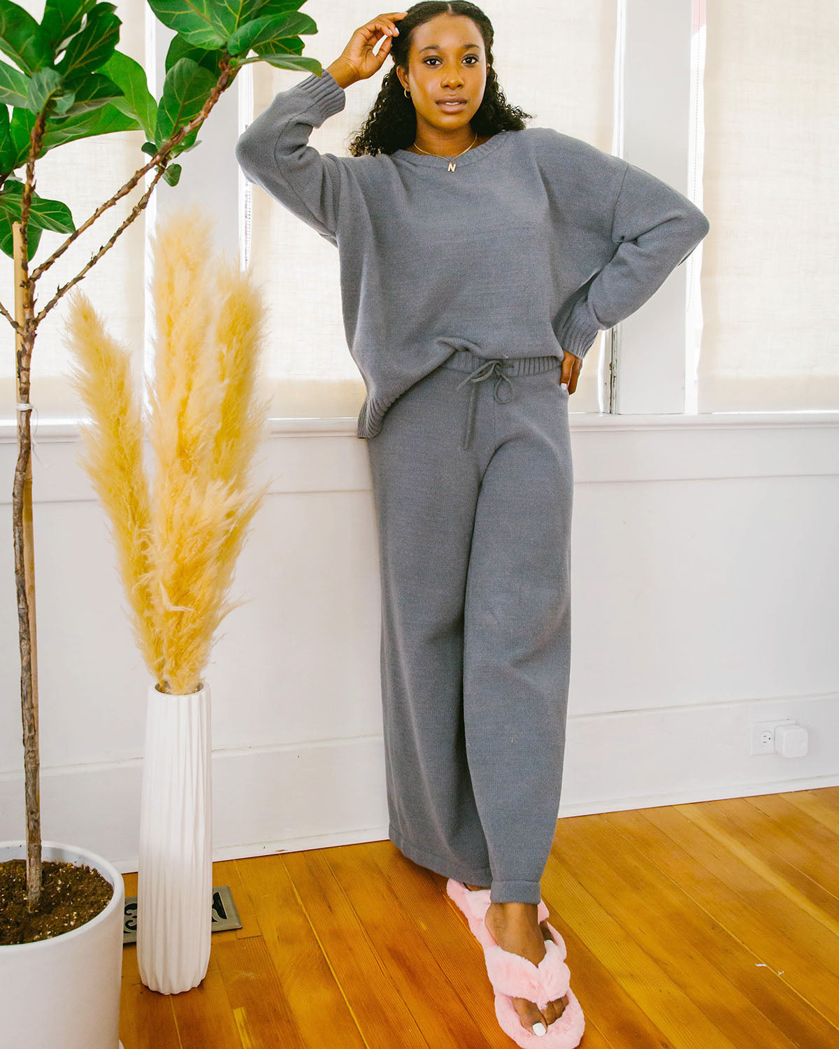 Faux Cashmere Baracchi Wide Leg Pant