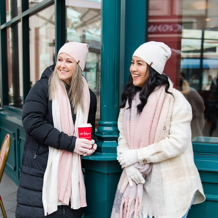 Blush cashmere scarf top