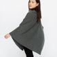 Grey Poncho - Women's Faux Cashmere Poncho Sweater, Wrap, Shawl, or Travel Blanket