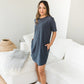 Kayla Easy T-Shirt Dress | Gray Dawn