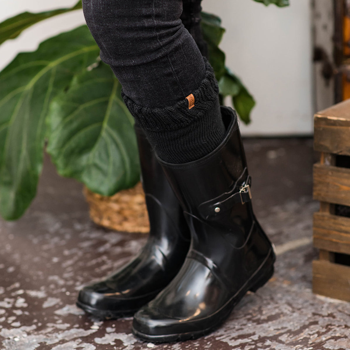Black Boot Socks Adult Tall Pudus Lifestyle Co. Canada