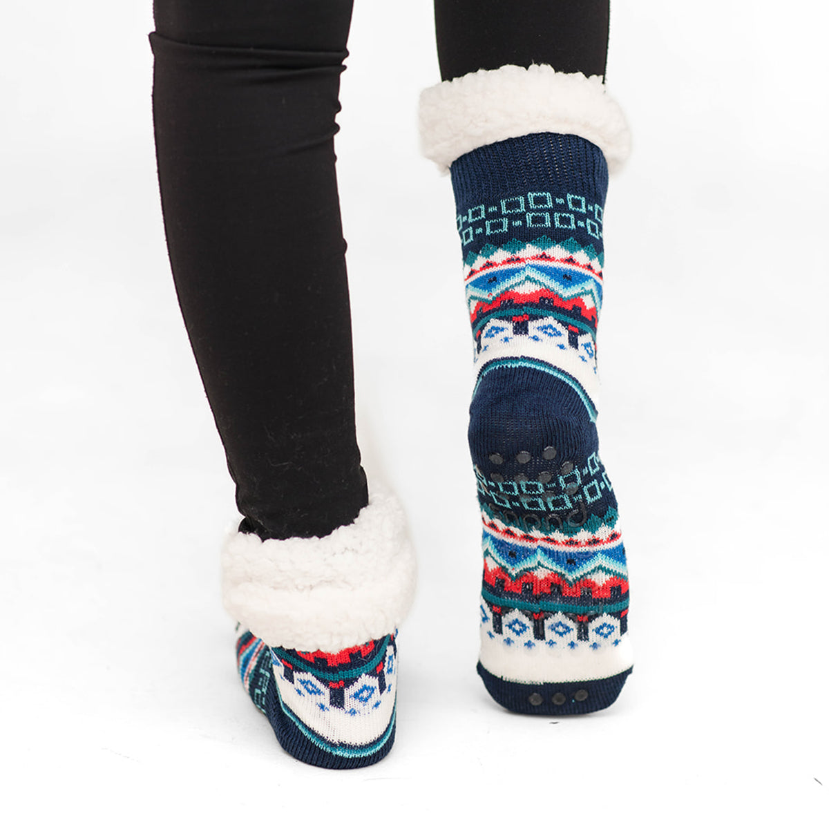Nordic Blue Recycled Slipper Socks