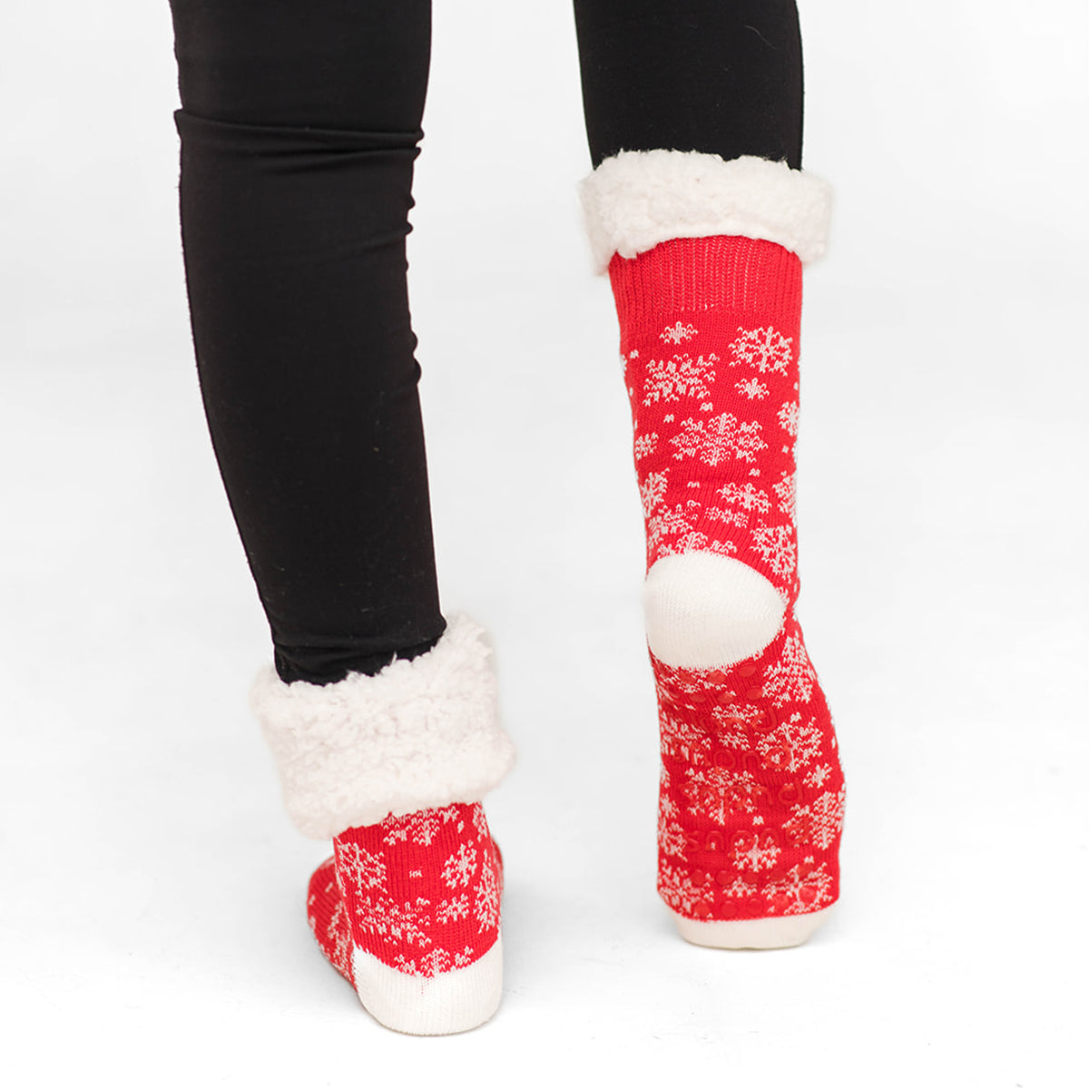 Snowflake Poppy - Recycled Slipper Socks