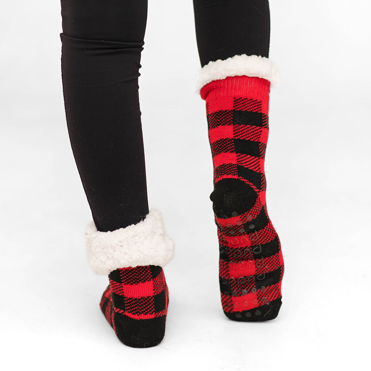 Lumberjack Red - Recycled Slipper Socks