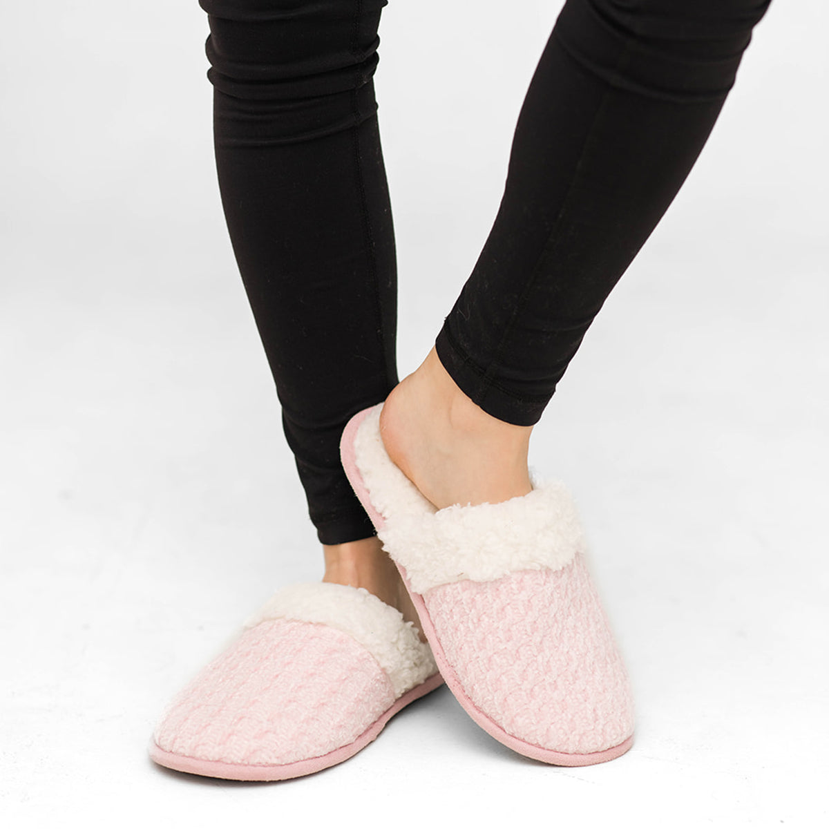 Indoor Sole Recycled Slippers Pink Chenille